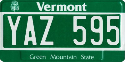 VT license plate YAZ595