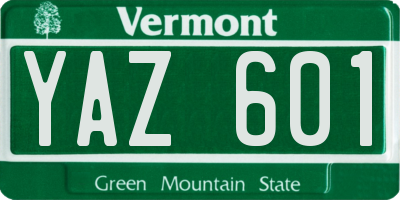 VT license plate YAZ601