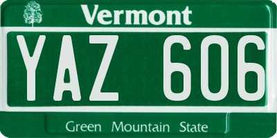 VT license plate YAZ606