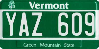 VT license plate YAZ609