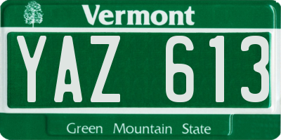 VT license plate YAZ613