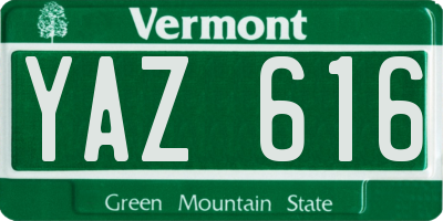 VT license plate YAZ616