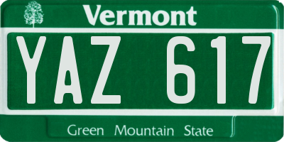 VT license plate YAZ617