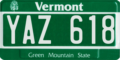 VT license plate YAZ618