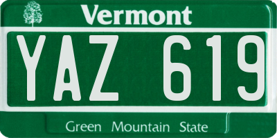 VT license plate YAZ619