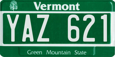 VT license plate YAZ621
