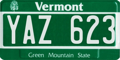 VT license plate YAZ623