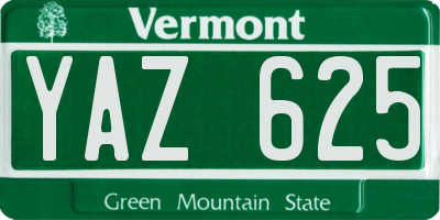 VT license plate YAZ625