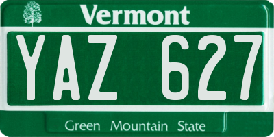 VT license plate YAZ627