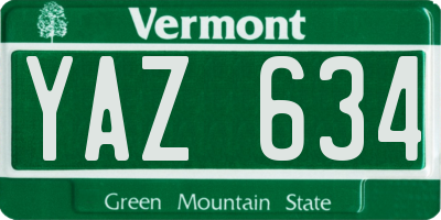 VT license plate YAZ634
