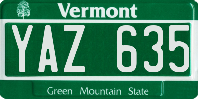 VT license plate YAZ635