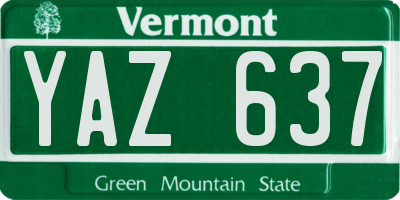 VT license plate YAZ637