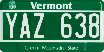 VT license plate YAZ638