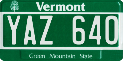 VT license plate YAZ640