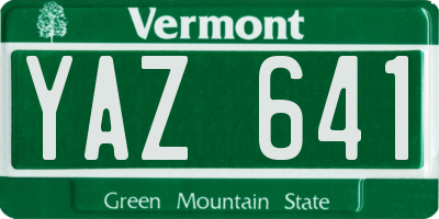 VT license plate YAZ641