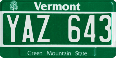 VT license plate YAZ643