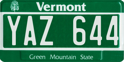 VT license plate YAZ644
