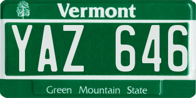 VT license plate YAZ646