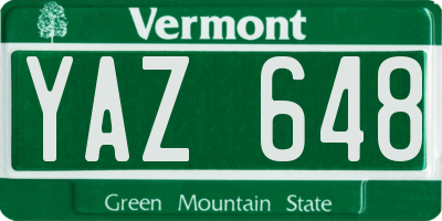 VT license plate YAZ648