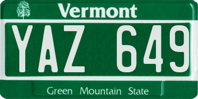 VT license plate YAZ649