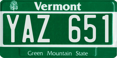 VT license plate YAZ651