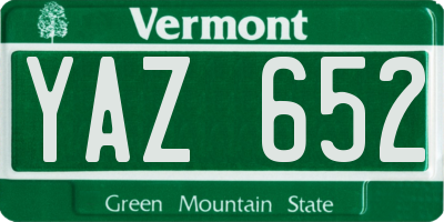 VT license plate YAZ652
