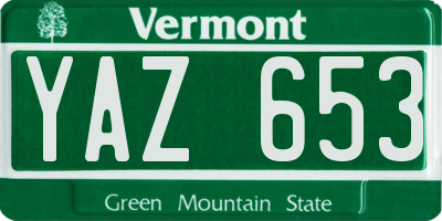 VT license plate YAZ653