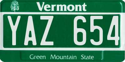 VT license plate YAZ654