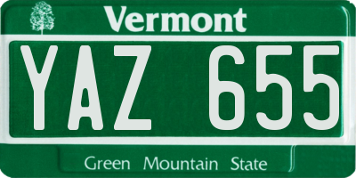 VT license plate YAZ655
