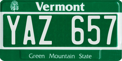 VT license plate YAZ657