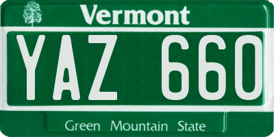 VT license plate YAZ660