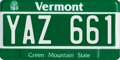 VT license plate YAZ661