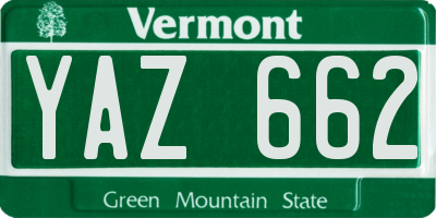 VT license plate YAZ662