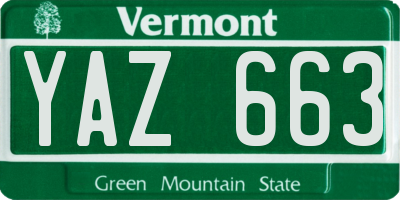 VT license plate YAZ663