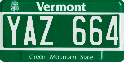 VT license plate YAZ664