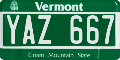 VT license plate YAZ667
