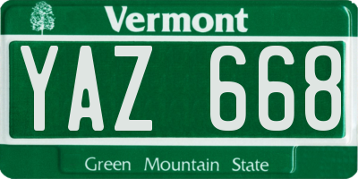 VT license plate YAZ668
