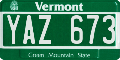 VT license plate YAZ673