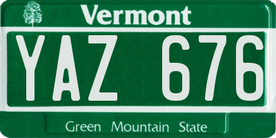 VT license plate YAZ676