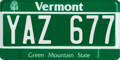 VT license plate YAZ677