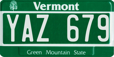 VT license plate YAZ679