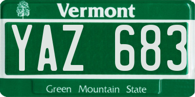 VT license plate YAZ683