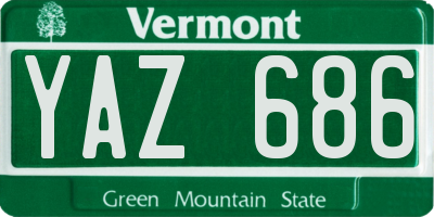 VT license plate YAZ686