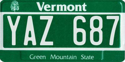 VT license plate YAZ687