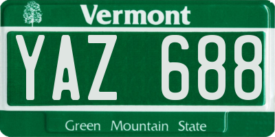 VT license plate YAZ688