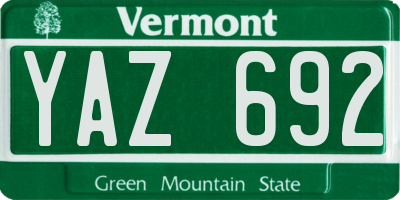 VT license plate YAZ692