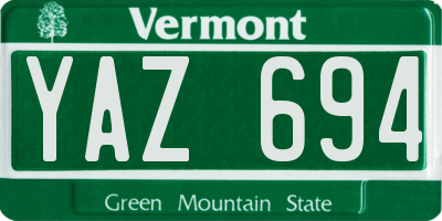 VT license plate YAZ694