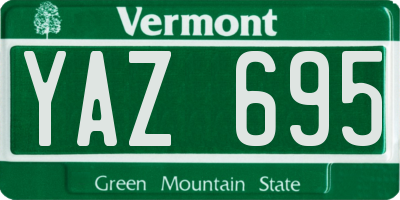VT license plate YAZ695
