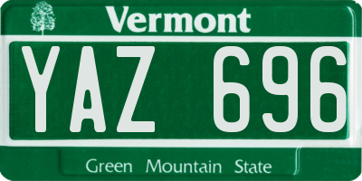 VT license plate YAZ696