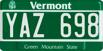 VT license plate YAZ698